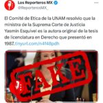 Falso, la UNAM no resolvió que la tesis sea de la Ministra Yazmín Esquivel